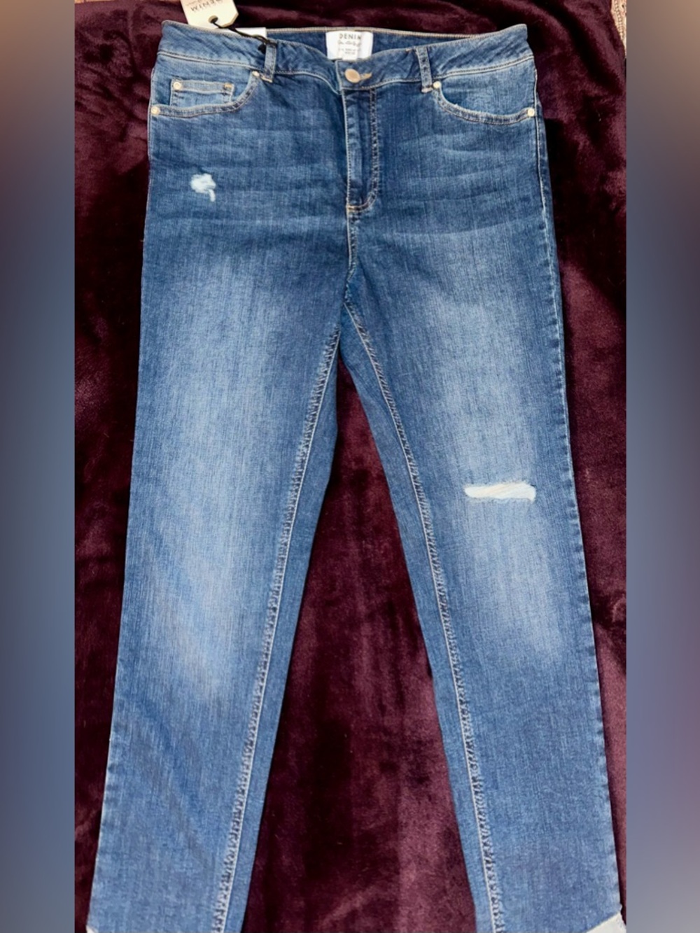 Miss Selfridge high waist super Skinny Ripped Jeans